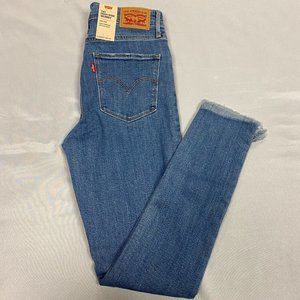 NWT | LEVI'S - SCULPT 721 HIGH RISE SKINNY JEAN | RAW HEM |  SZ 6/28 | BRAND NEW